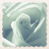 Schöne Rose Grüne Blume Untersetzer (Vorderseite)
