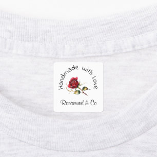 Schöne Rose Handmade mit Liebe Personalisiert Etiketten