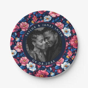 Schöne Rose Hochzeit Teller für Braut und Bräutiga