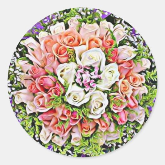 Schöne Rose Hochzeit Umschlag Aufkleber Aufkleber (Vorderseite)