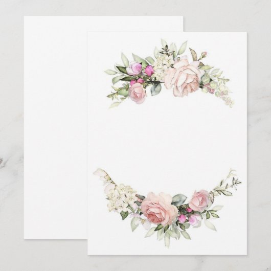 Schöne Rose Hochzeitsvorlage Einladung (Vorne/Hinten)