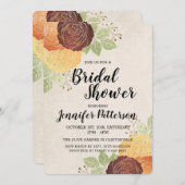 Schöne Rose im Herbst - Einladung zur Brautdusche (Vorne/Hinten)