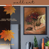 Schöne Rose im Herbst Poster