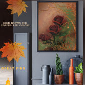 Schöne Rose im Herbst Poster