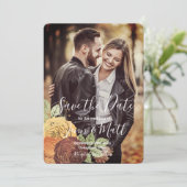 Schöne Rose im Herbst - Save the Date Einladung (Stehend Vorderseite)