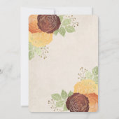 Schöne Rose im Herbst - Save the Date Einladung (Rückseite)