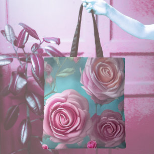 Schöne Rose im Vintagen Look Tasche