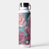 Schöne Rose im Vintagen Look Trinkflasche (Rückseite)