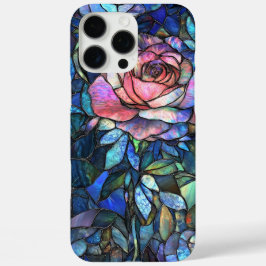 Schöne Rose Imitats gesteinigt Glas Design iPhone 16 Pro Max Hülle