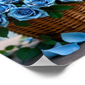 Schöne Rose in Blau Poster (Ecke)