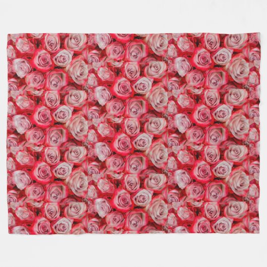Schöne Rose in rosa und roter Blume Fleecedecke (Vorderseite (Horizontal))
