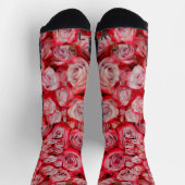 Schöne Rose in rosa und roter Blume Socken (Oben)