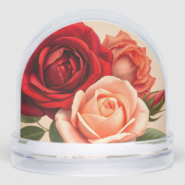 Schöne Rose in Rot, Rosa und Korallen Schneekugeln