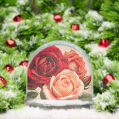 Schöne Rose in Rot, Rosa und Korallen Schneekugeln (Weihnachten)