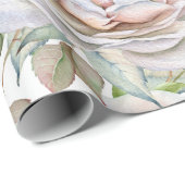 Schöne Rose in Weiß und Rosa Geschenkpapier (Rolleneckpunkt)