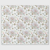 Schöne Rose in Weiß und Rosa Geschenkpapier (Flach)