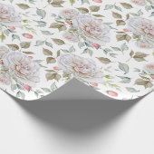 Schöne Rose in Weiß und Rosa Geschenkpapier (Ecke)