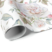 Schöne Rose in Weiß und Rosa Geschenkpapier (Rolleneckpunkt)