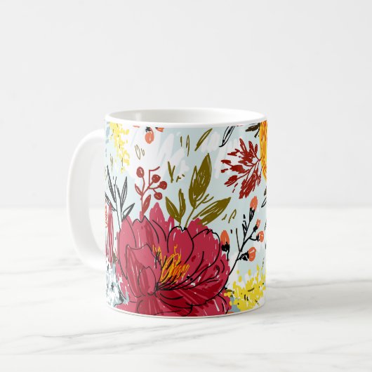 Schöne Rose Kaffeetasse (Vorderseite Links)