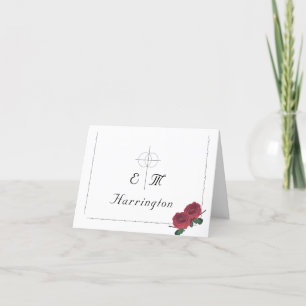 Schöne Rose Katholische Hochzeit Dankeskarte
