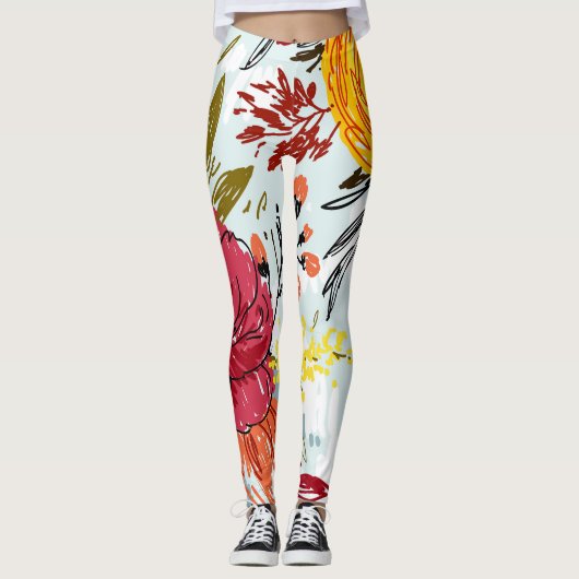 Schöne Rose Leggings (Vorderseite)