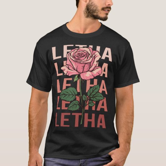 Schöne Rose - Letha Name T-Shirt (Vorderseite)