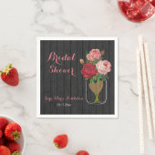 Schöne Rose Mason Jar Brautparty Serviette (Beispiel)