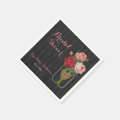 Schöne Rose Mason Jar Brautparty Serviette (Ecke)