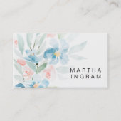 Schöne Rose mit Aquarellblau und Blumen Visitenkarte (Vorderseite)