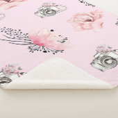 Schöne Rose mit Blumenmotiv Sherpadecke (3/4)