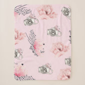 Schöne Rose mit Blumenmotiv Sherpadecke (Vorderseite)