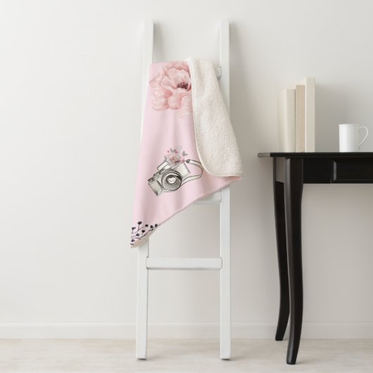 Schöne Rose mit Blumenmotiv Sherpadecke (Beispiel)