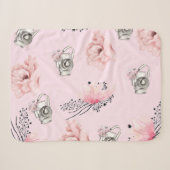 Schöne Rose mit Blumenmotiv Sherpadecke (Vorderseite (Horizontal))