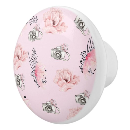 Schöne Rose mit Blumenwasser Keramikknauf (Rechts)