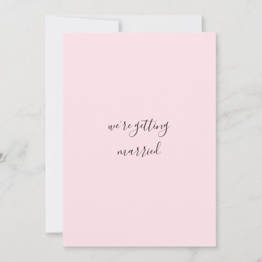 Schöne Rose mit rosa Minze Blätter Blumenhochzeit Einladung (Rückseite)