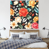 Schöne Rose mit schwarzem Hintergrund Kunst und Ku Leinwanddruck (Insitu (Schlafzimmer))