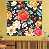 Schöne Rose mit schwarzem Hintergrund Kunst und Ku Leinwanddruck (Insitu (Wohnzimmer))