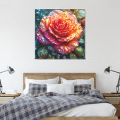 Schöne Rose mit Wassertröpfchen Leinwanddruck (Insitu (Schlafzimmer))