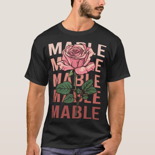Schöne Rose - Name des Mannes T-Shirt (Vorderseite)