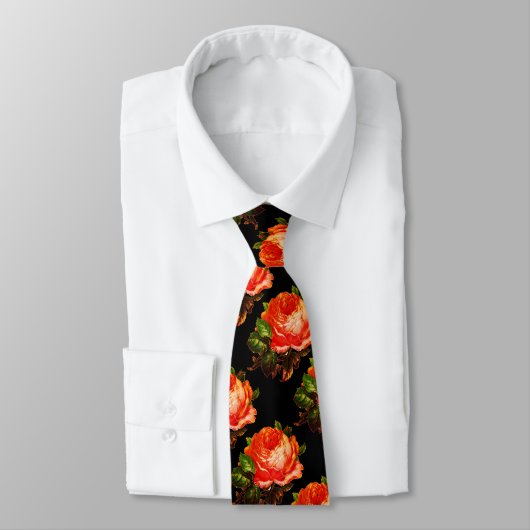SCHÖNE ROSE, Orange Black Krawatte (Gebunden)