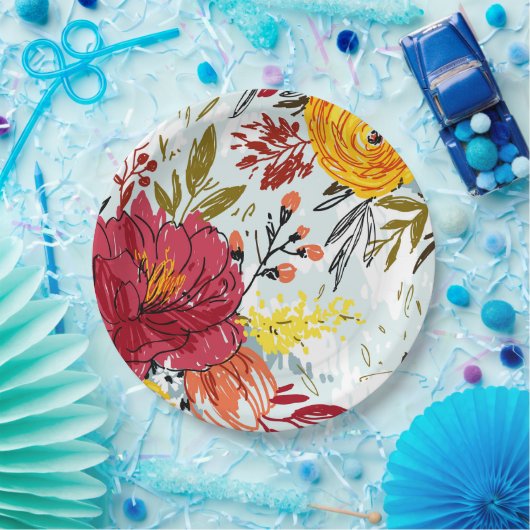 Schöne Rose Pappteller (Party)