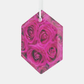 SCHÖNE ROSE PINK ORNAMENT AUS GLAS (Vorderseite Links)