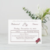 Schöne Rose Probe Abendessen Einladung (Stehend Vorderseite)