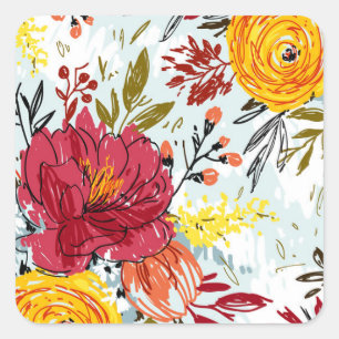 Schöne Rose Quadratischer Aufkleber