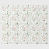 Schöne Rosé Rosa Blumen Hochzeit Geschenkpapier (Flach)