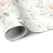 Schöne Rosé Rosa Blumen Hochzeit Geschenkpapier (Rolleneckpunkt)