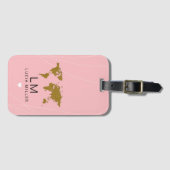 schöne ROSE rosa Gepäckmarke mit ihrem Namen Gepäckanhänger (Vorderseite (Horizontal))