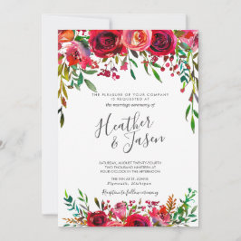 Schöne Rose Ruby Red Wedding Einladung