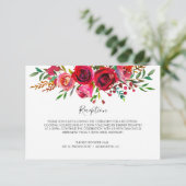 Schöne Rose Ruby Red Wedding Empfang Begleitkarte (Stehend Vorderseite)