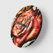 Schöne Rose Runde Wanduhr (Winkel)
